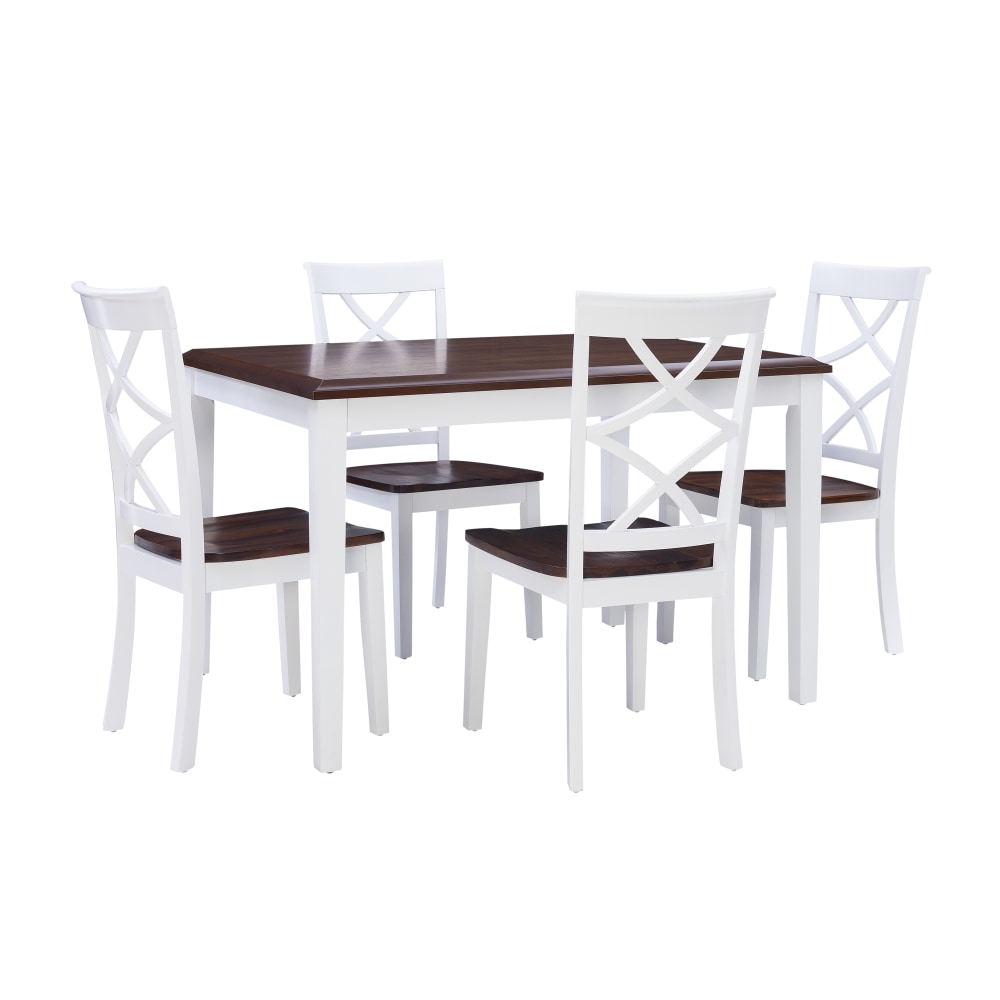 Powell Howard 5-Piece Dining Set, White/Cherry