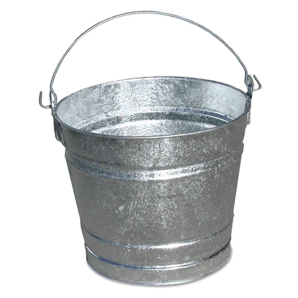 Magnolia Brush Galvanized Steel Pail, 12-1/4in x 13-1/4in, Silver