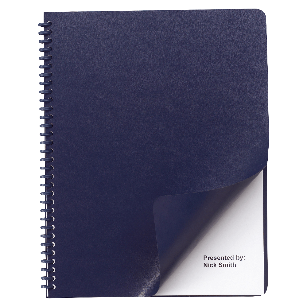 GBC Regency Round Corners Presentation Binding Covers, 8 3/4in x 11 1/4in, Navy, Box Of 200