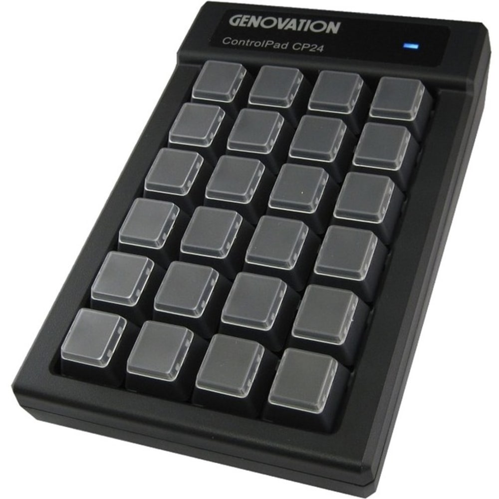 Genovation Mechanical Switch Controlpad 24Key Usb Hid 6Ft Cable - Cable Connectivity - USB Interface - 24 Key - Mechanical Keyswitch - Black