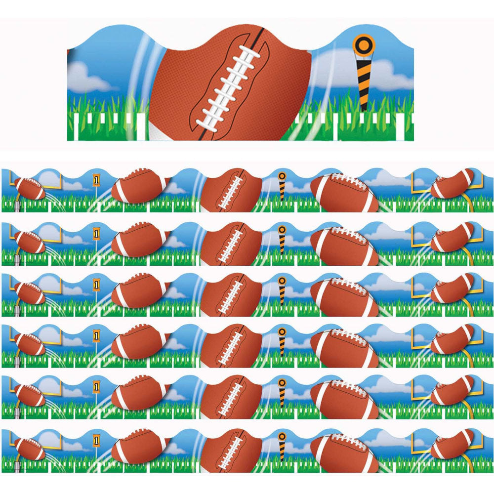 Eureka School Deco Trim, Football, 37ft Per Pack, Set Of 6 Packs