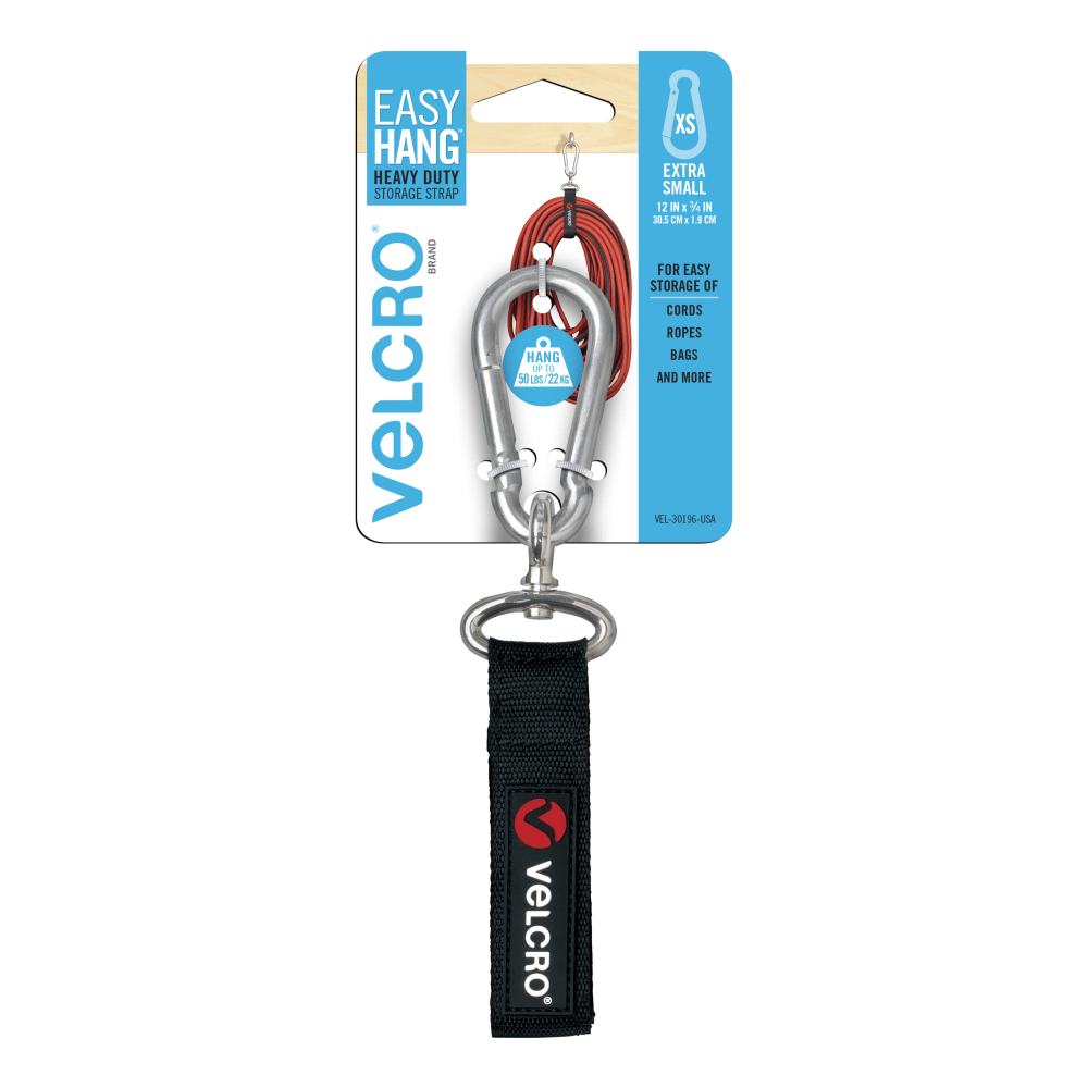 VELCRO Brand Easy Hang Strap, 3/4in x 12in, Black
