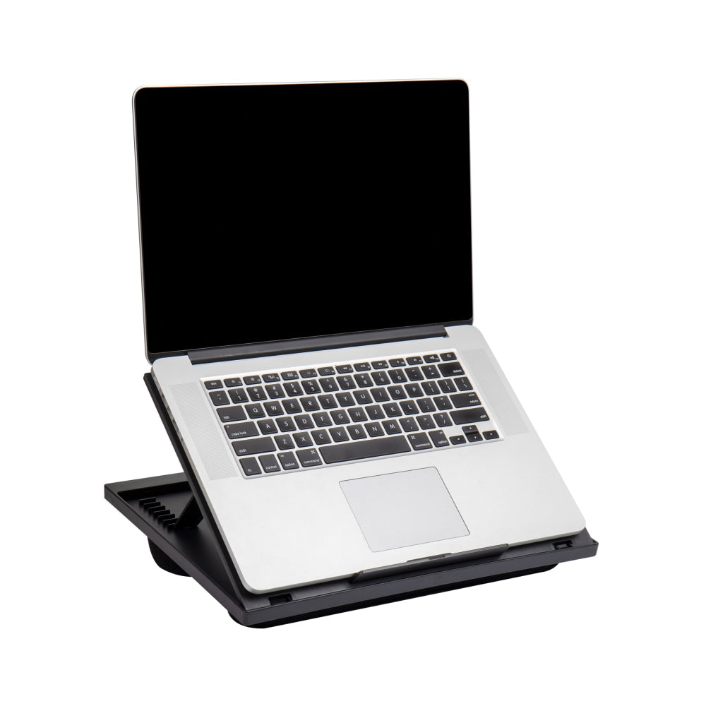 Mind Reader Anchor Collection Portable Laptop Desk with Handle and Built-in Cushions, 7-3/1inH x 11inW x 14-3/4inL, Black
