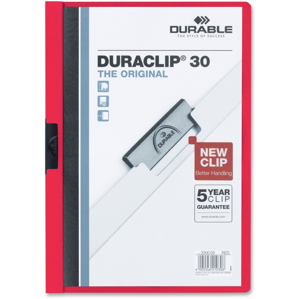 Durable Duraclip 30 Report Covers, 8 1/2in x 11in, Red