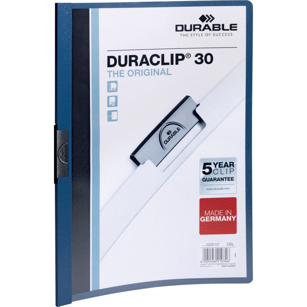 Durable Duraclip 30 Report Covers, 8 1/2in x 11in, Dark Blue