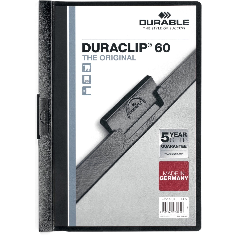 Durable Duraclip 60 Report Covers, 8 1/2in x 11in, Black