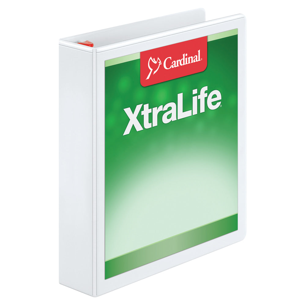 Cardinal XtraLife Locking Slant-D Ring 3-Ring Binder, 1 1/2in D-Rings, White