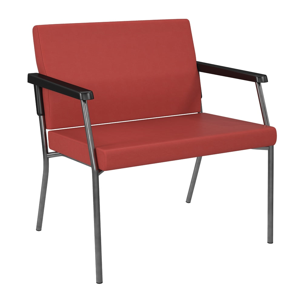 Office Star Worksmart 29in Bariatric Big & Tall Guest Chair, Lipstick/Gunmetal Gray