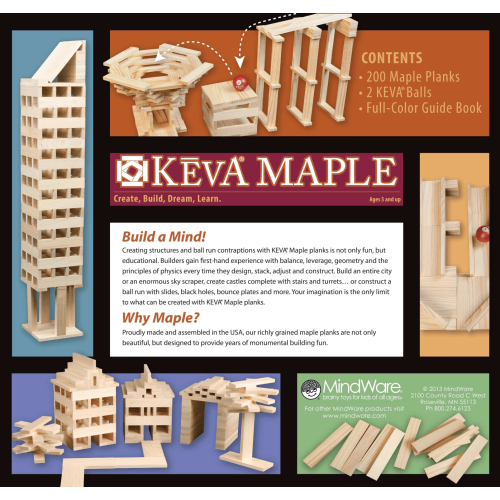 KEVA Maple Plank Set, 200-Plank