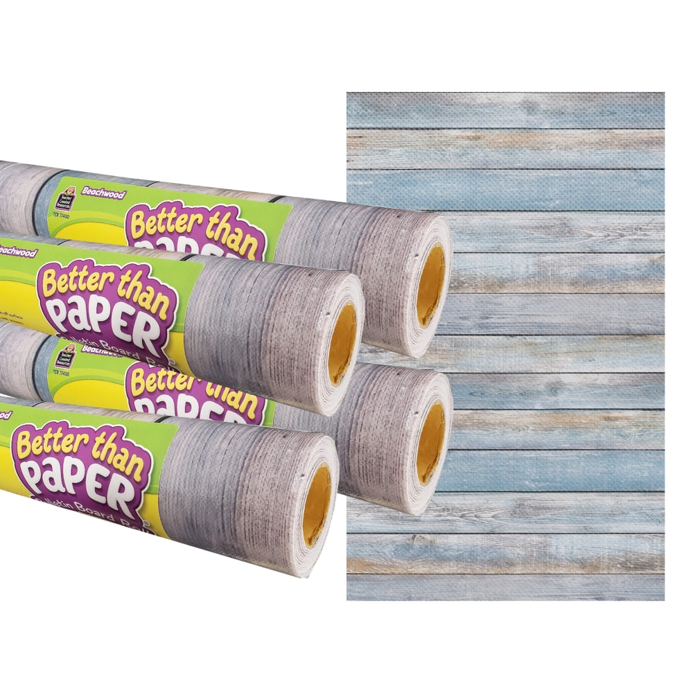 Teacher Created Resources Better Than Paper Bulletin Board Paper Rolls, 4ft x 12ft, Beachwood, Pack Of 4 Rolls