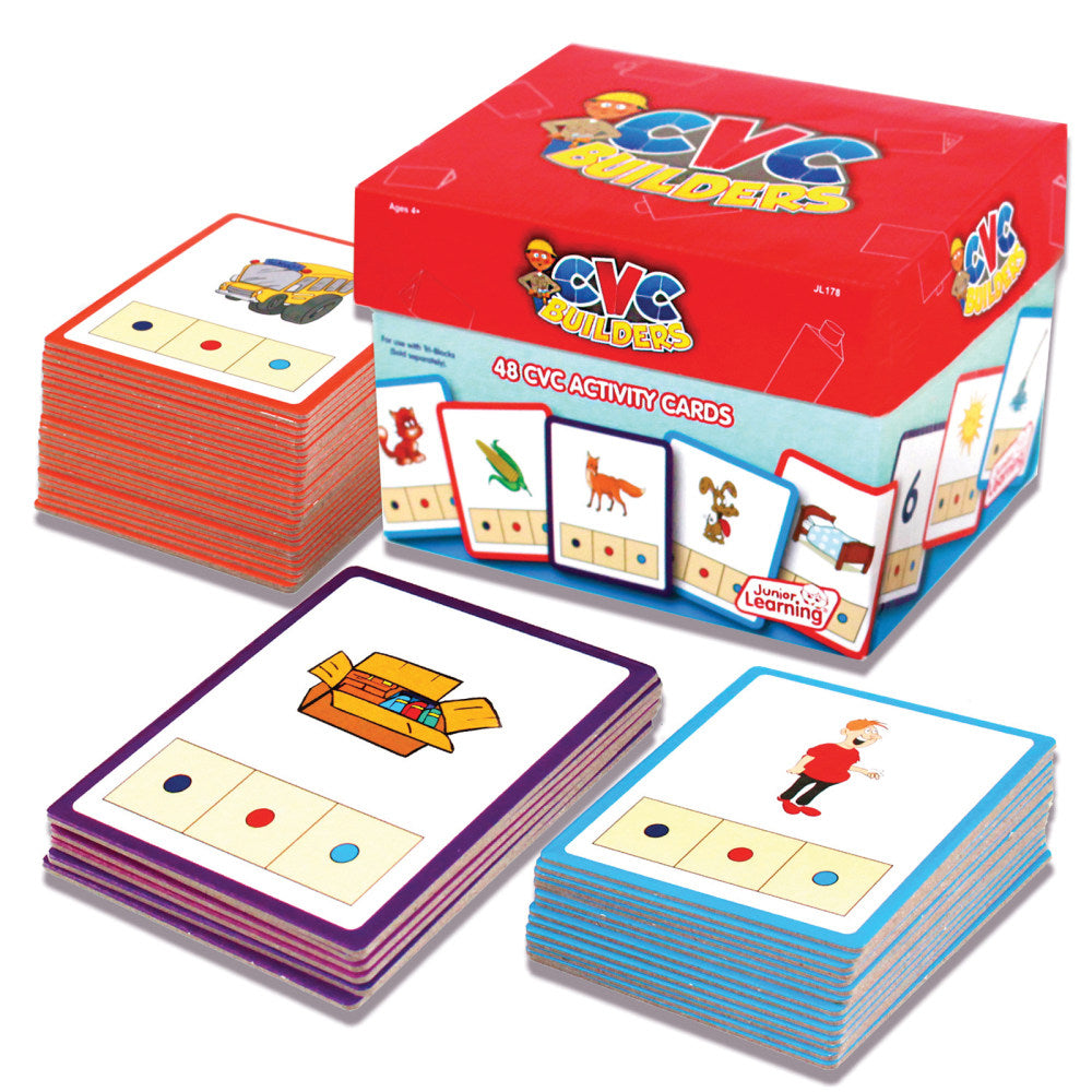 Junior Learning CVC Builders Activity Cards, Grades K-1, Set Of 48 Cards