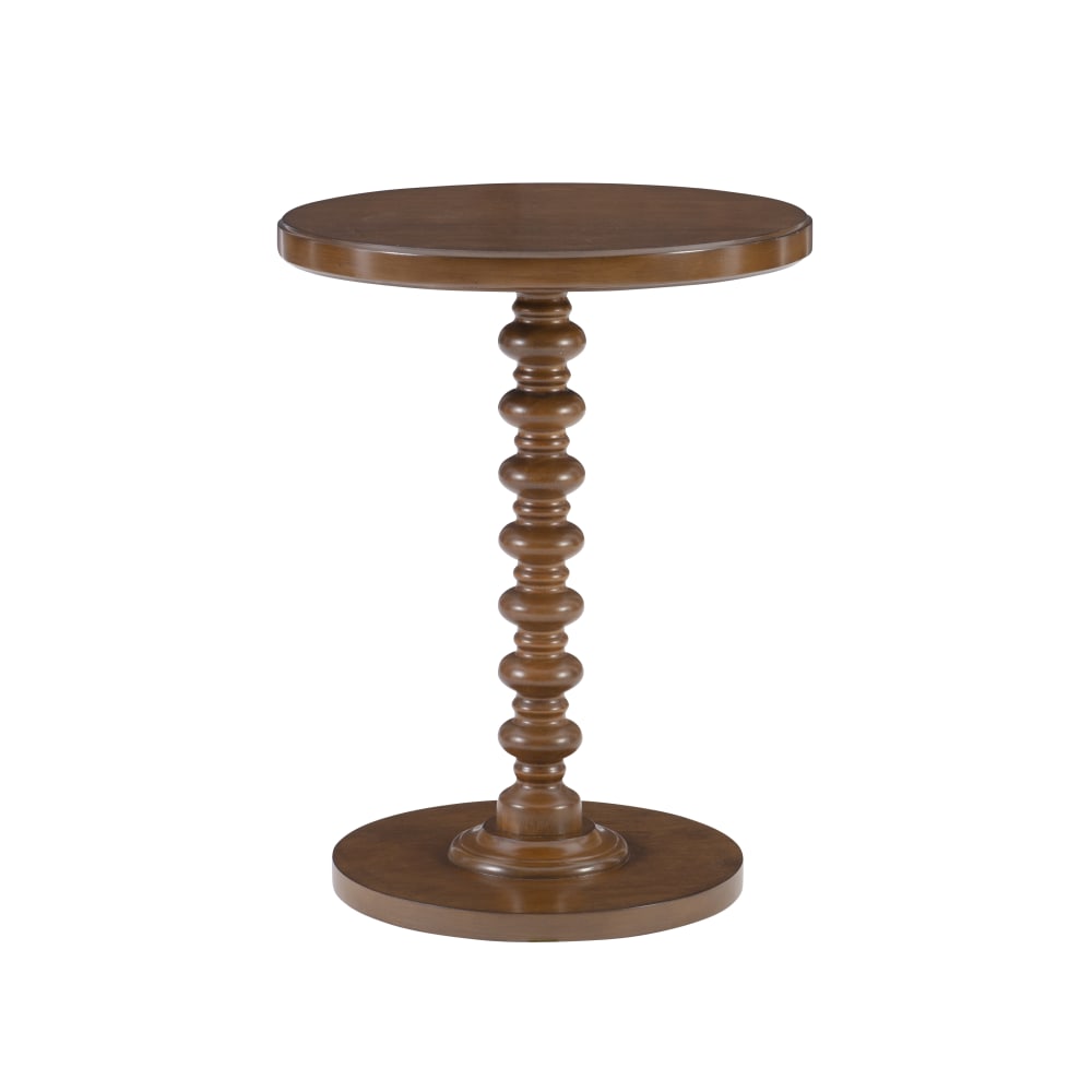 Powell Jarsky Round Spindle Side Table, 22-1/4inH x 17inW x 17inD, Hazelnut