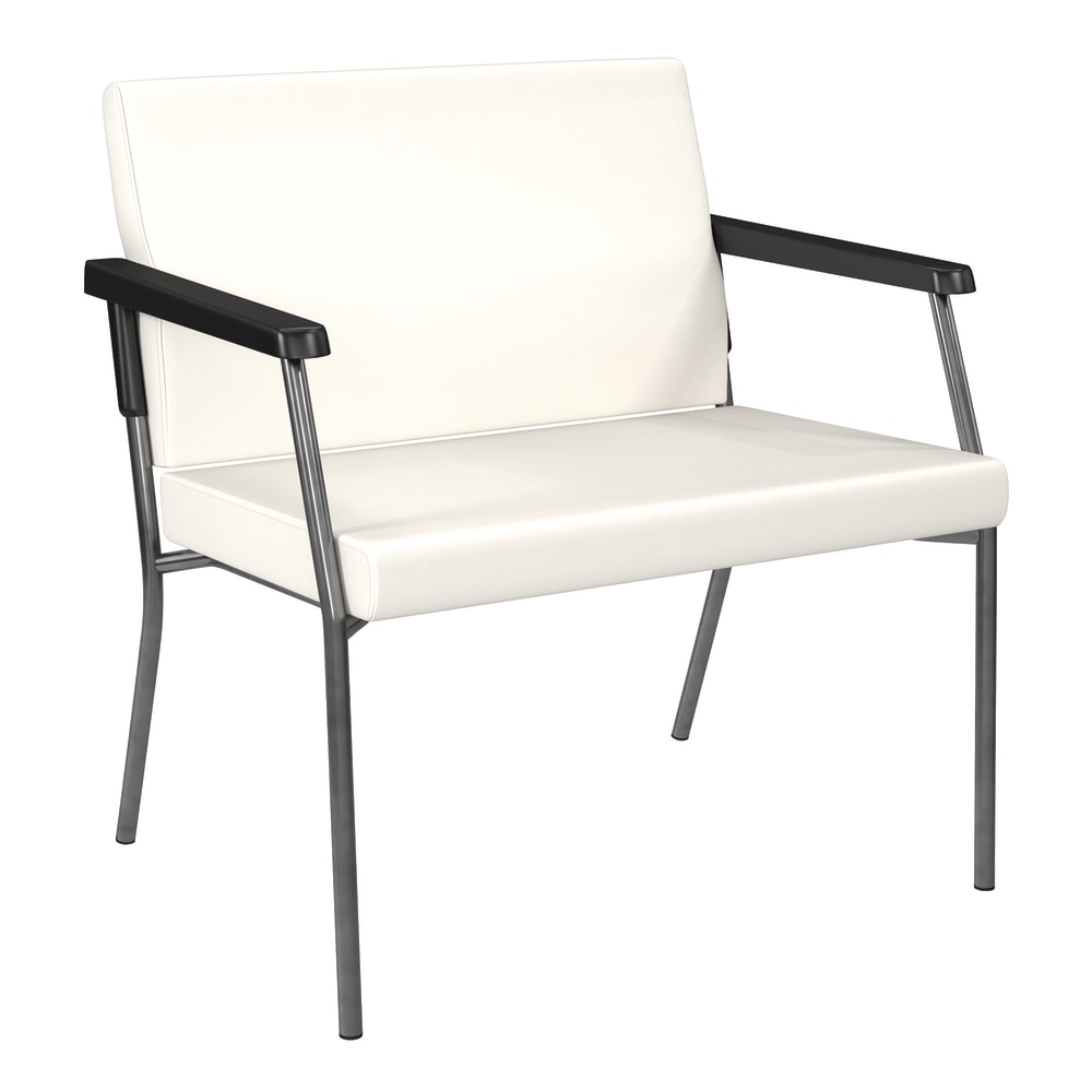 Office Star Worksmart 29in Bariatric Big & Tall Guest Chair, Snow/Gunmetal Gray