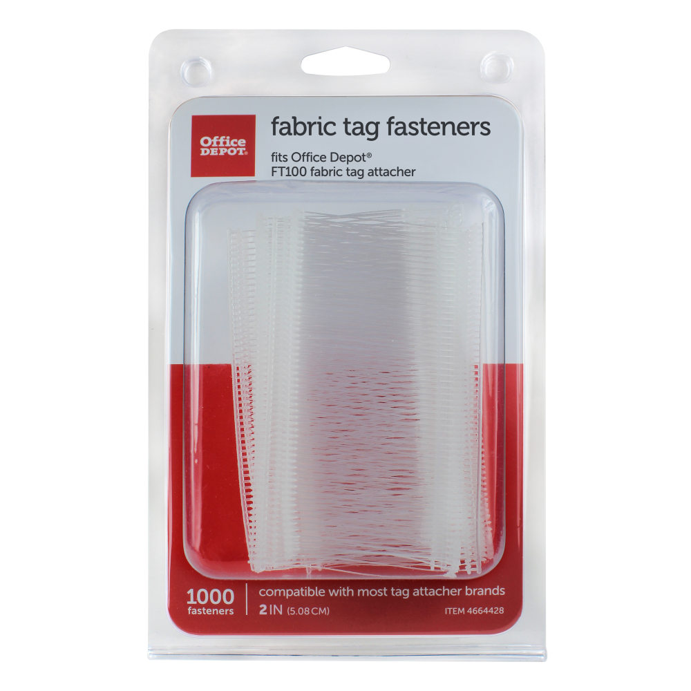 Office Depot Brand Tag Fasteners, 2in, White, Pack Of 1,000 Fasteners