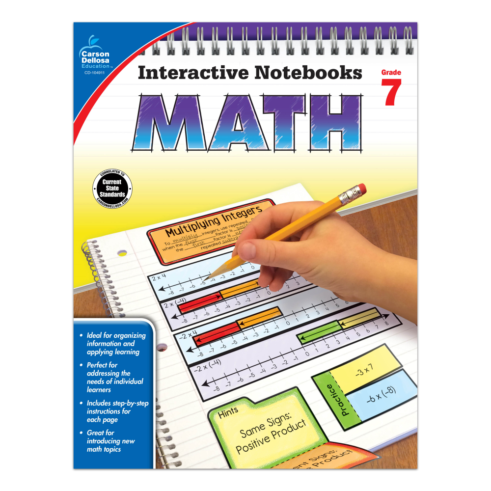 Carson-Dellosa Interactive Notebook For Math, Grade 7