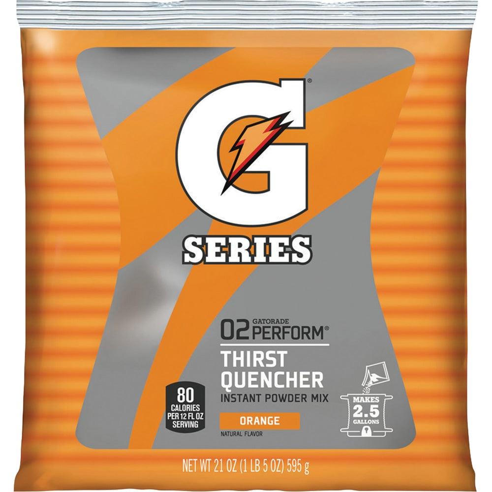 Gatorade Thirst Quencher Powder Mix, Orange Flavor, 21 Oz, Carton Of 32 Pouches