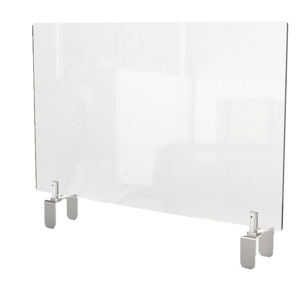 Ghent Partition Extender, Attached Clamp, 24inH x 29inW x 3-7/8inD, Clear