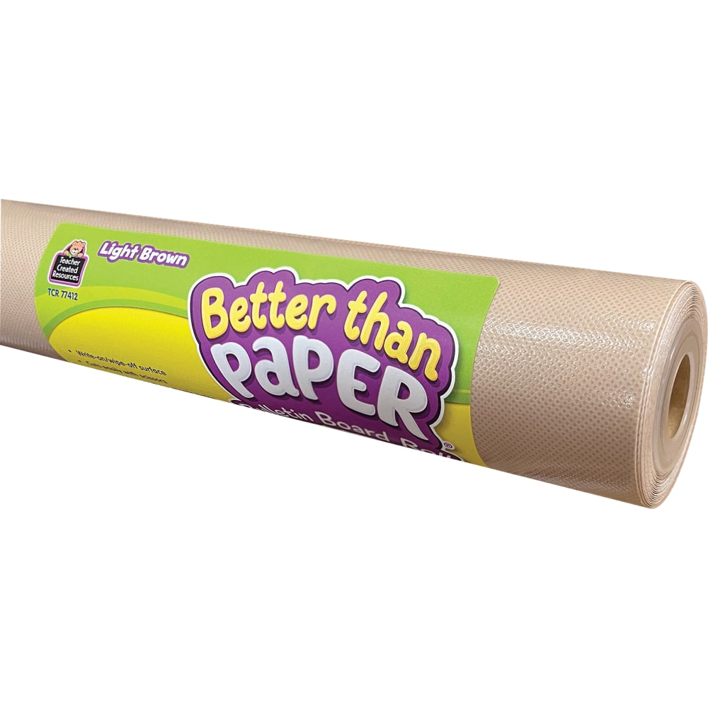 Teacher Created Resources Better Than Paper Bulletin Board Paper Rolls, 4ft x 12ft, Light Brown, Pack Of 4 Rolls