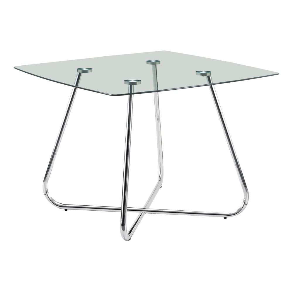 Monarch Specialties Aiden Dining Table, 31inH x 40inW x 40inD, Clear Glass