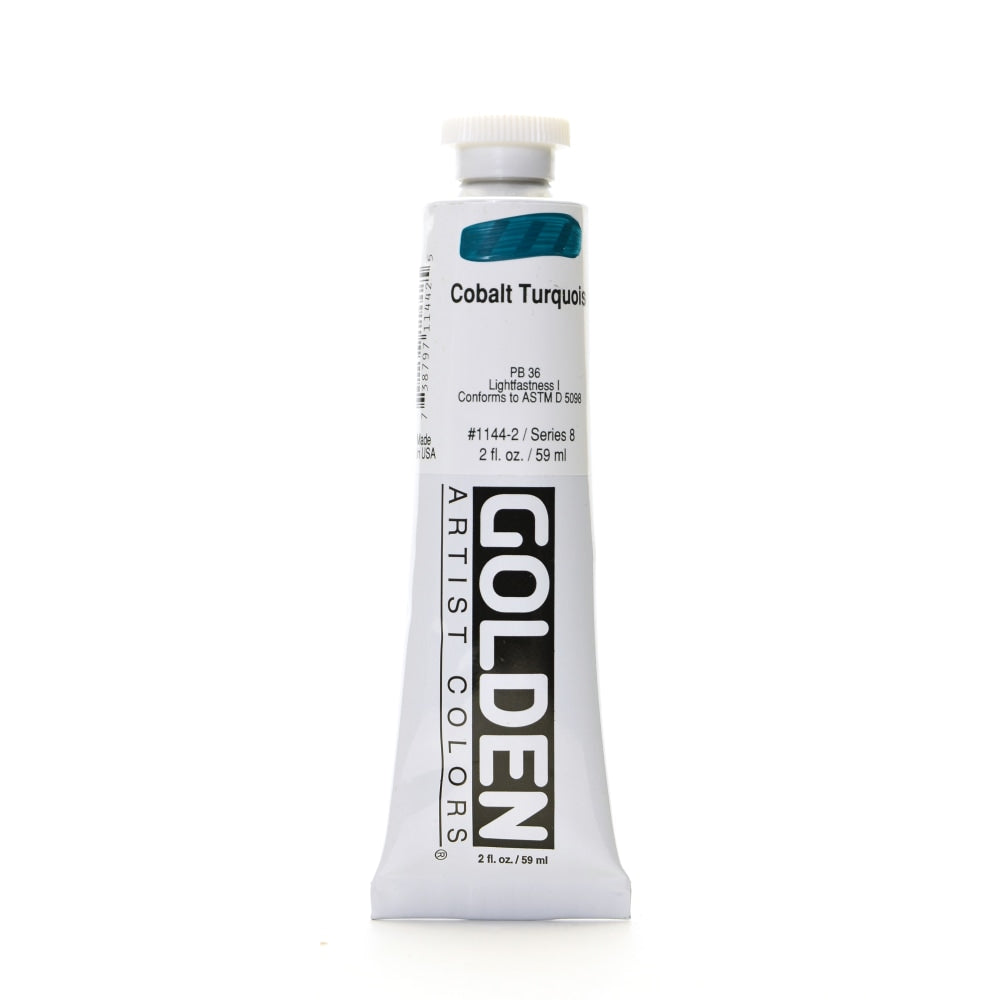Golden Heavy Body Acrylic Paint, 2 Oz, Cobalt Turquoise