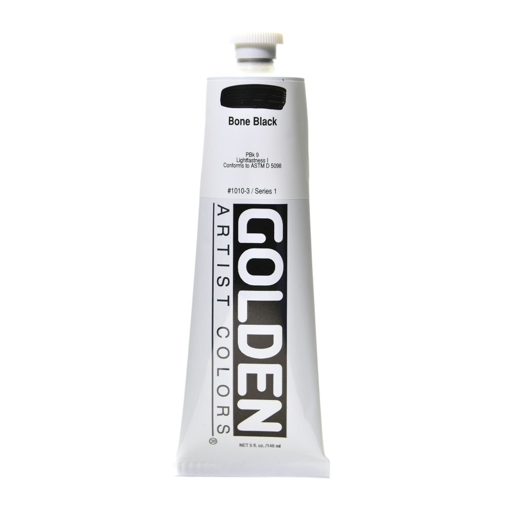 Golden Heavy Body Acrylic Paint, 5 Oz, Bone Black