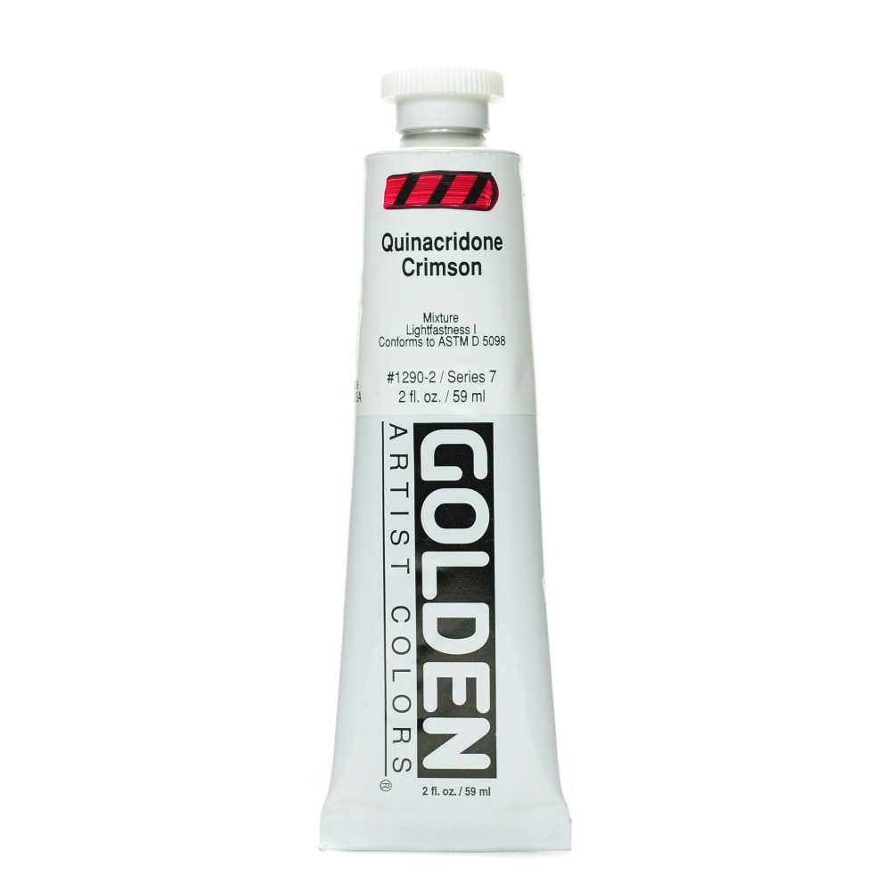 Golden Heavy Body Acrylic Paint, 2 Oz, Quinacridone Crimson