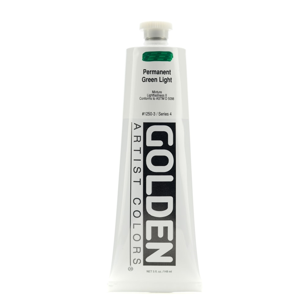 Golden Heavy Body Acrylic Paint, 5 Oz, Permanent Green Light