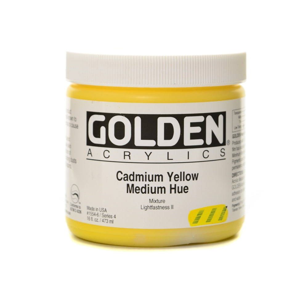 Golden Heavy Body Acrylic Paint, 16 Oz, Cadmium Yellow Medium Hue