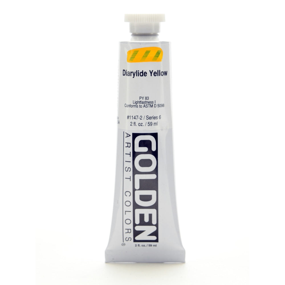 Golden Heavy Body Acrylic Paint, 2 Oz, Diarylide Yellow
