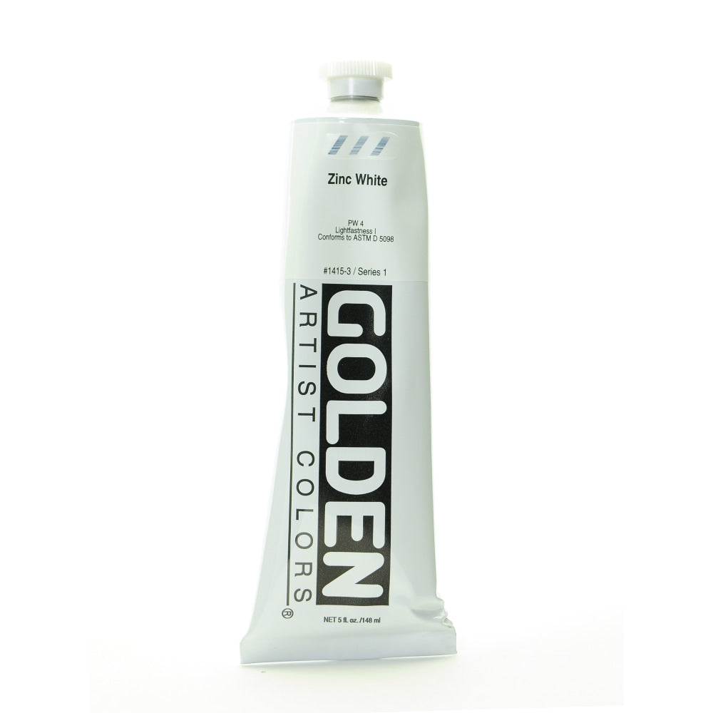 Golden Heavy Body Acrylic Paint, 5 Oz, Zinc White