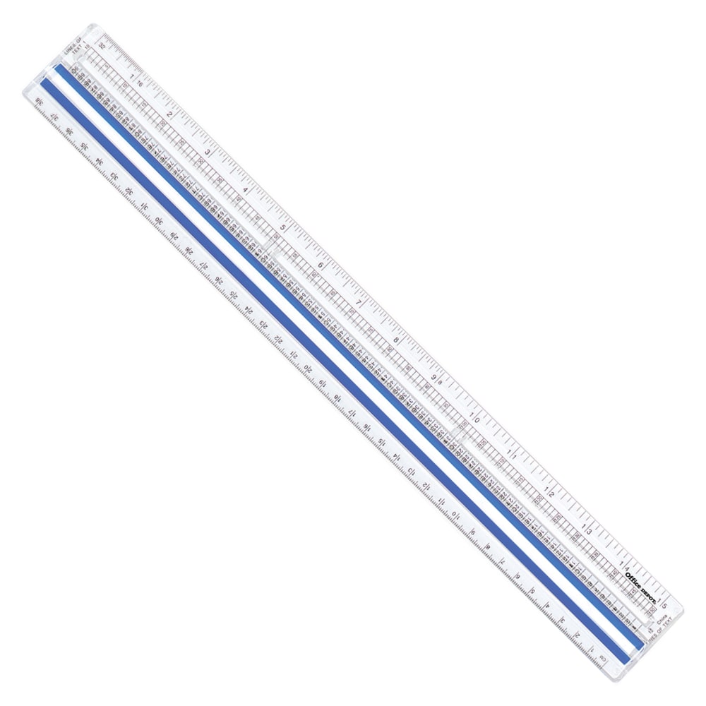 Office Depot Brand Magnifying Ruler, 15in, Clear