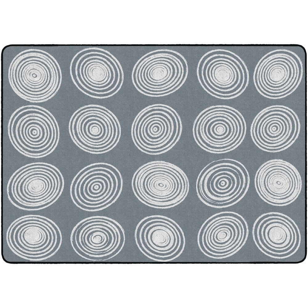 Flagship Carpets Circles Rug, Rectangle, 6ft x 8ft 4in, Gray/White