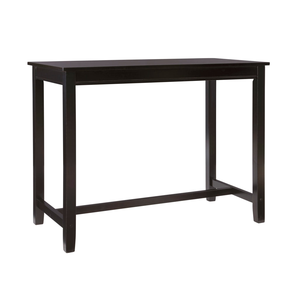 Linon Walker Counter Pub Table, 36inH x 47-1/4inW x 23-3/4inD, Black