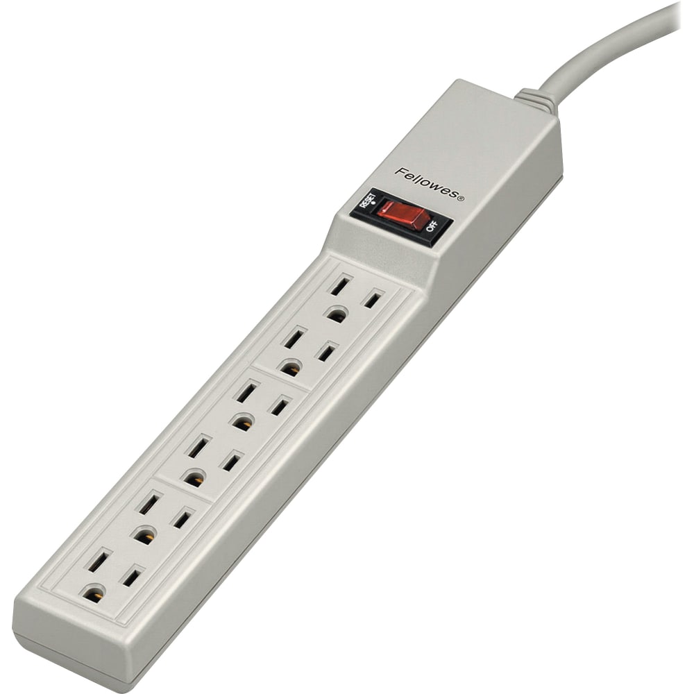 Fellowes 6-Outlet Power Strip, 4ft Cord, Beige