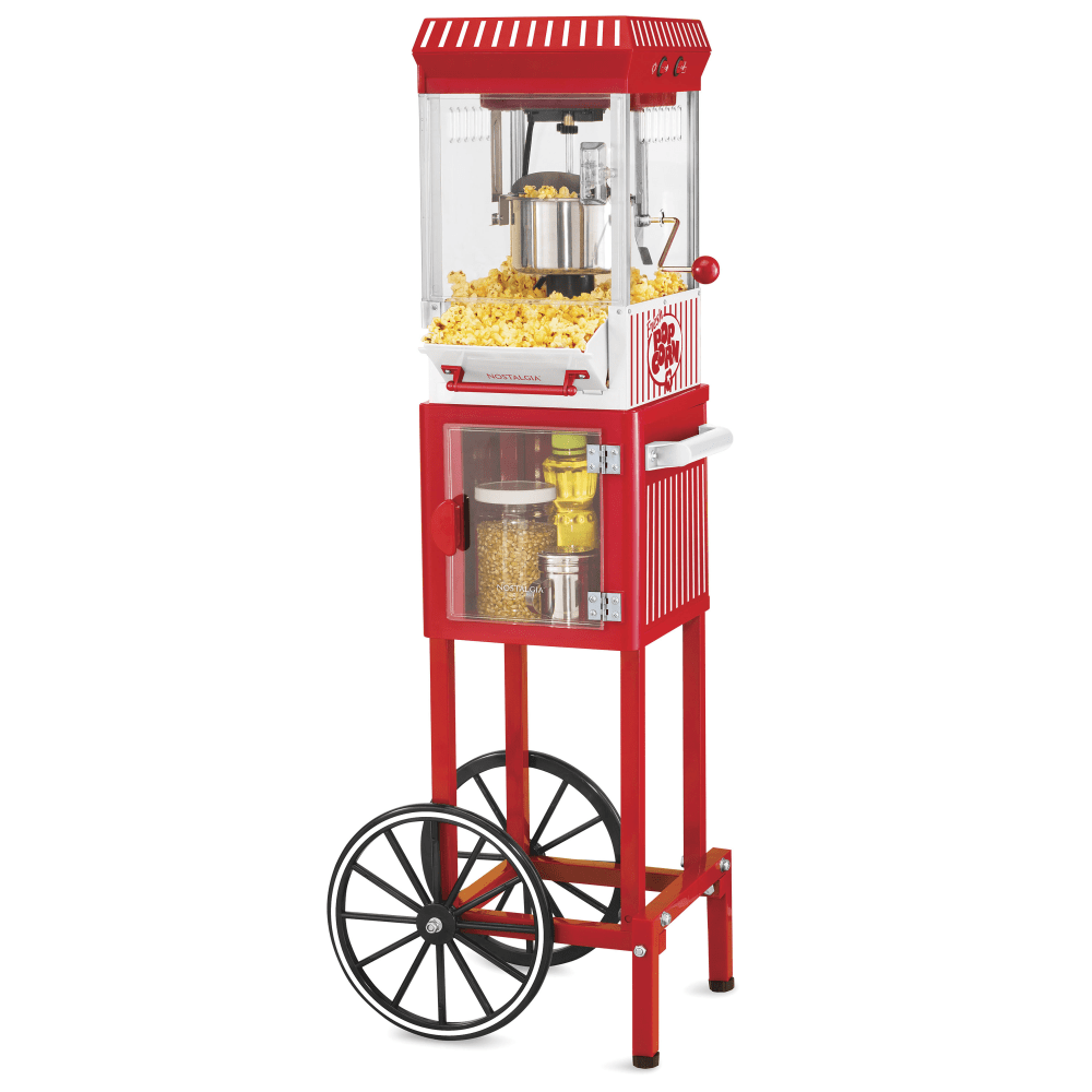 Nostalgia Electrics NKPCRT25RD Vintage 2.5 Oz Popcorn Cart, Red