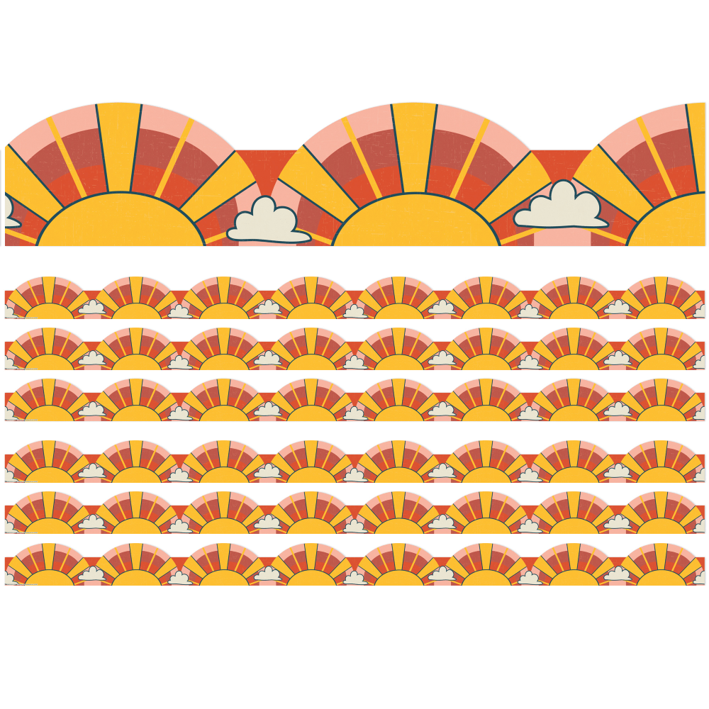 Eureka School Deco Trim, Adventurer Sunrise, 37' Per Pack, Set Of 6 Packs