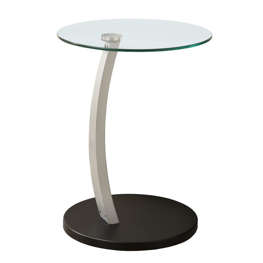 Monarch Specialties Matthew Accent Table, 24inH x 17-3/4inW x 17-3/4inD, Black/Silver