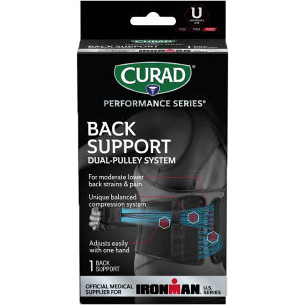 CURAD Ironman Back Support Dual-Pulley Systems, Black, Set Of 4 Systems