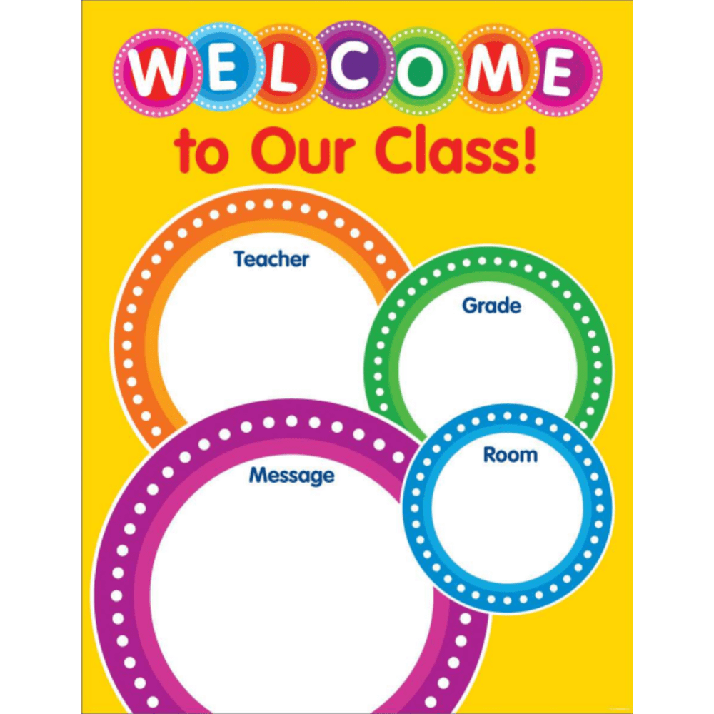 Color Your Classroom Chart, Welcome, 17in x 22in, Yellow/Multicolor, Grades Pre-K - 6