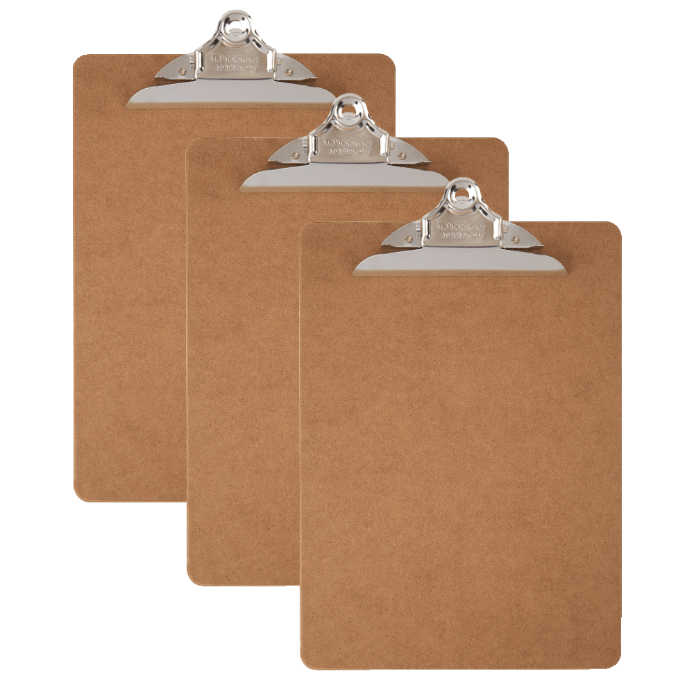 Office Depot Brand Wood Clipboards, 9inx 12-1/2in, 100% Recycled Wood, Pack Of 3