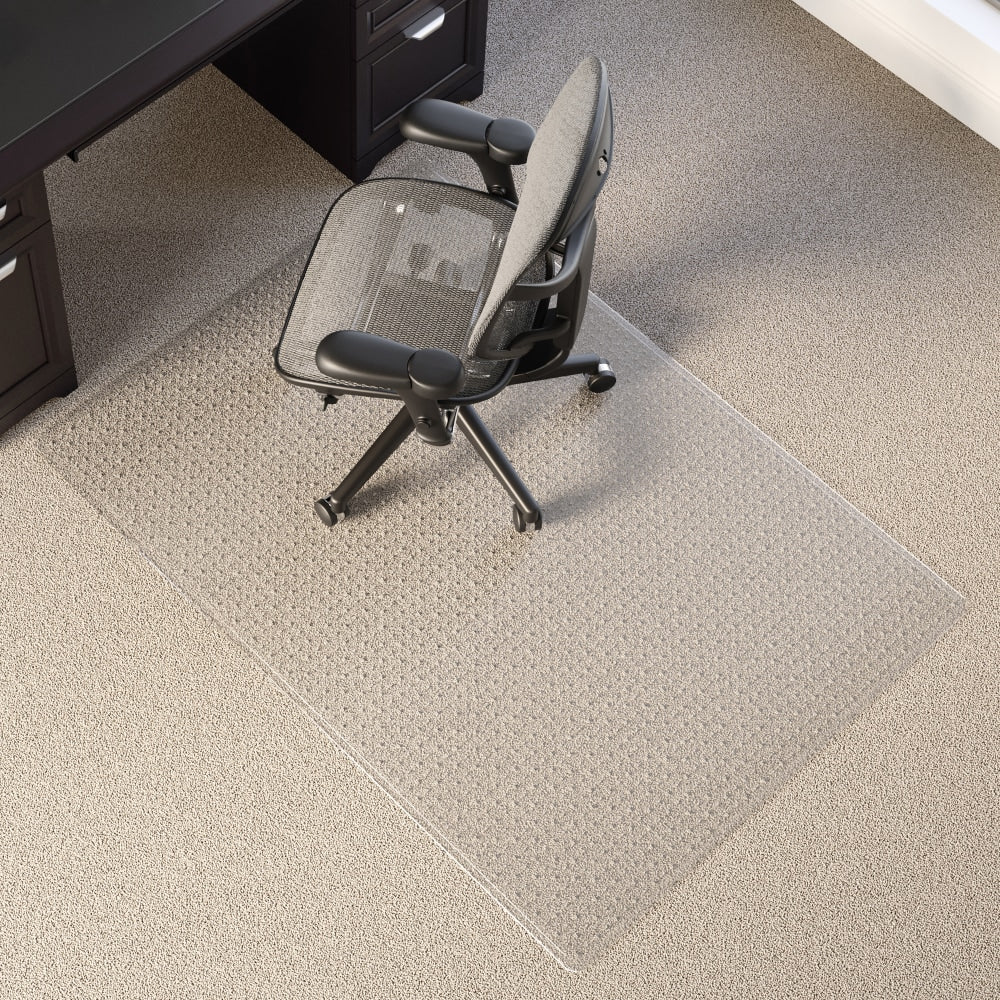 Realspace Medium Pile Chair Mat, Ramped Edge, 46in x 60in, Clear