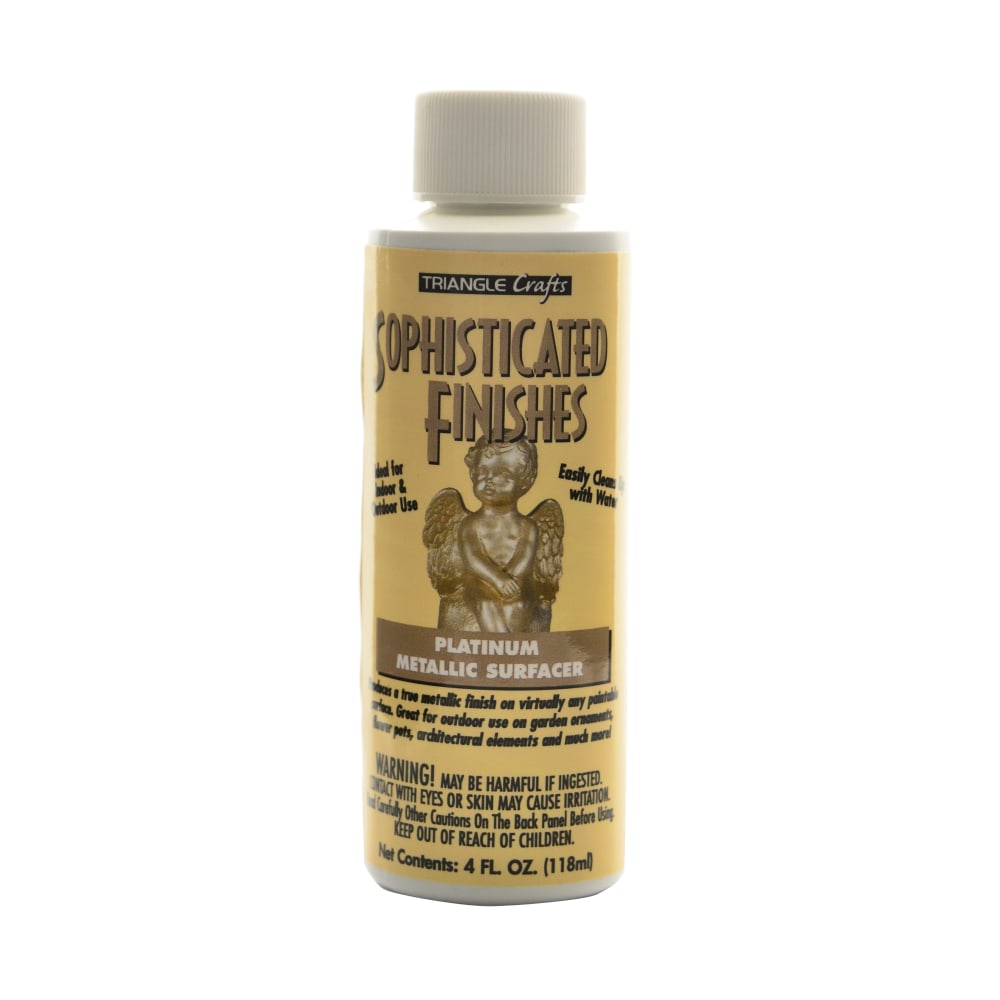 Triangle Coatings Sophisticated Finishes Metallic Surfacers, 4 Oz, Platinum, Pack Of 2