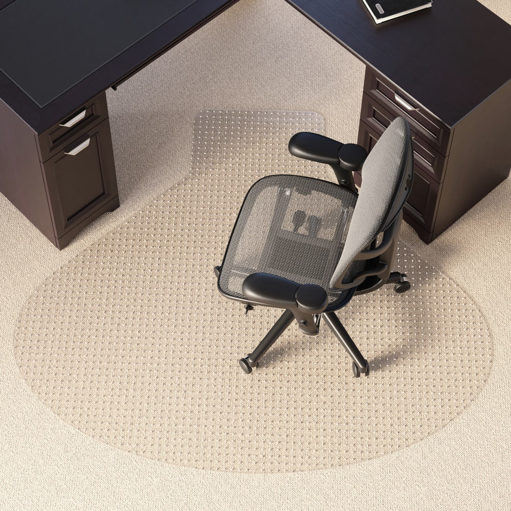Realspace Low Pile Chair Mat For L-Shaped Workstations, 66in x 60in, Clear