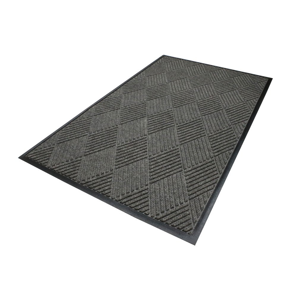 M+A Matting Waterhog Max Diamond Classic Floor Mat, 3ftH x 5ftW, Gray Ash