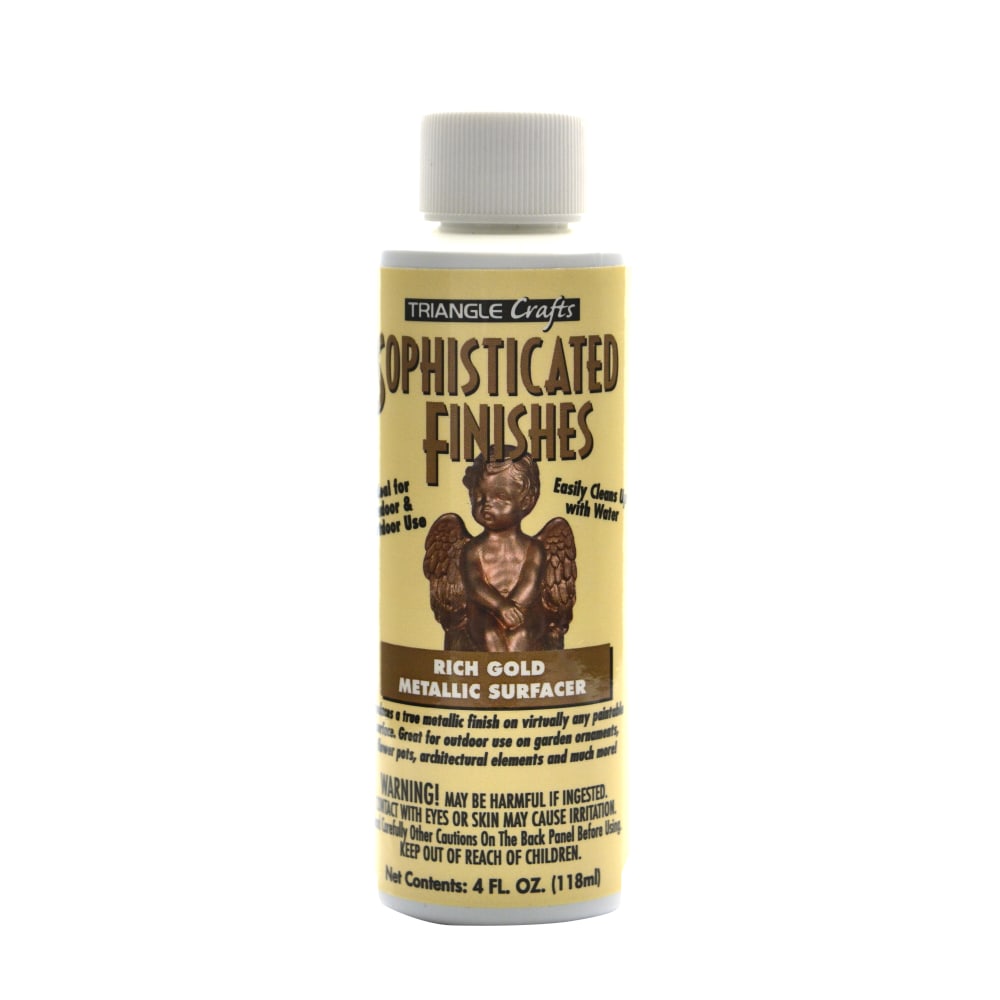Triangle Coatings Sophisticated Finishes Metallic Surfacers, 4 Oz, Rich Gold, Pack Of 2