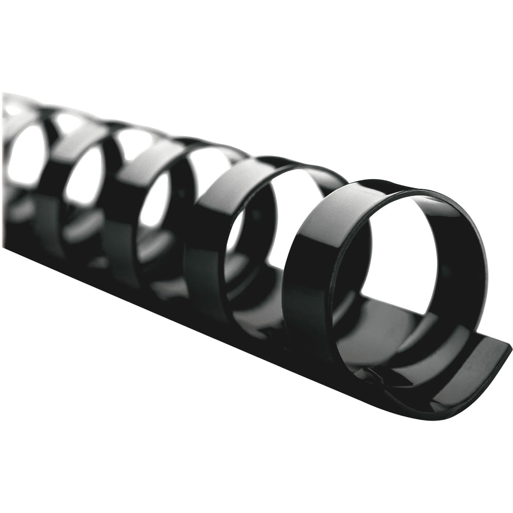 GBC CombBind 19-Ring Binding Spines, 1in Capacity (200 Sheets), Black, Box Of 100