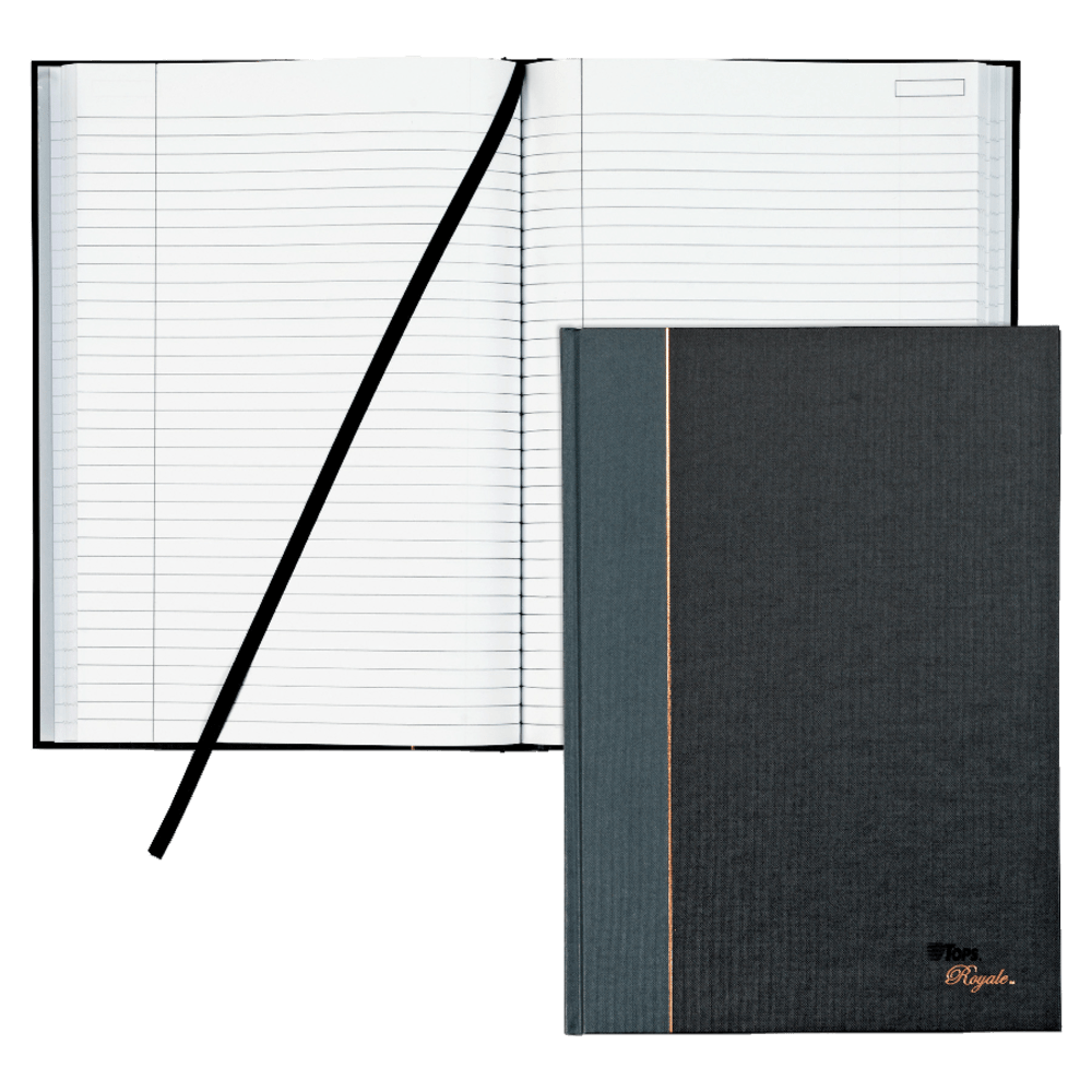 TOPS Royale Casebound Notebook, 8 1/4in x 11 3/4in, Legal Ruled, 96 Sheets, Gray