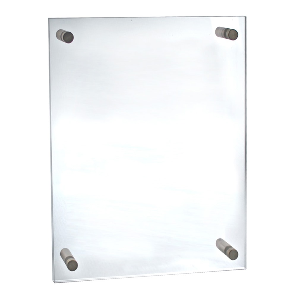Azar Displays Graphic-Size Acrylic Vertical/Horizontal Standoff Sign Holder, 17in x 22in, Clear