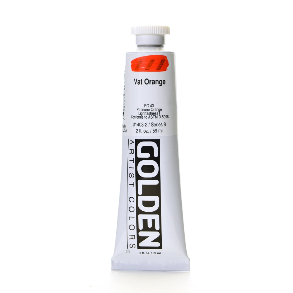 Golden Heavy Body Acrylic Paint, 2 Oz, Vat Orange