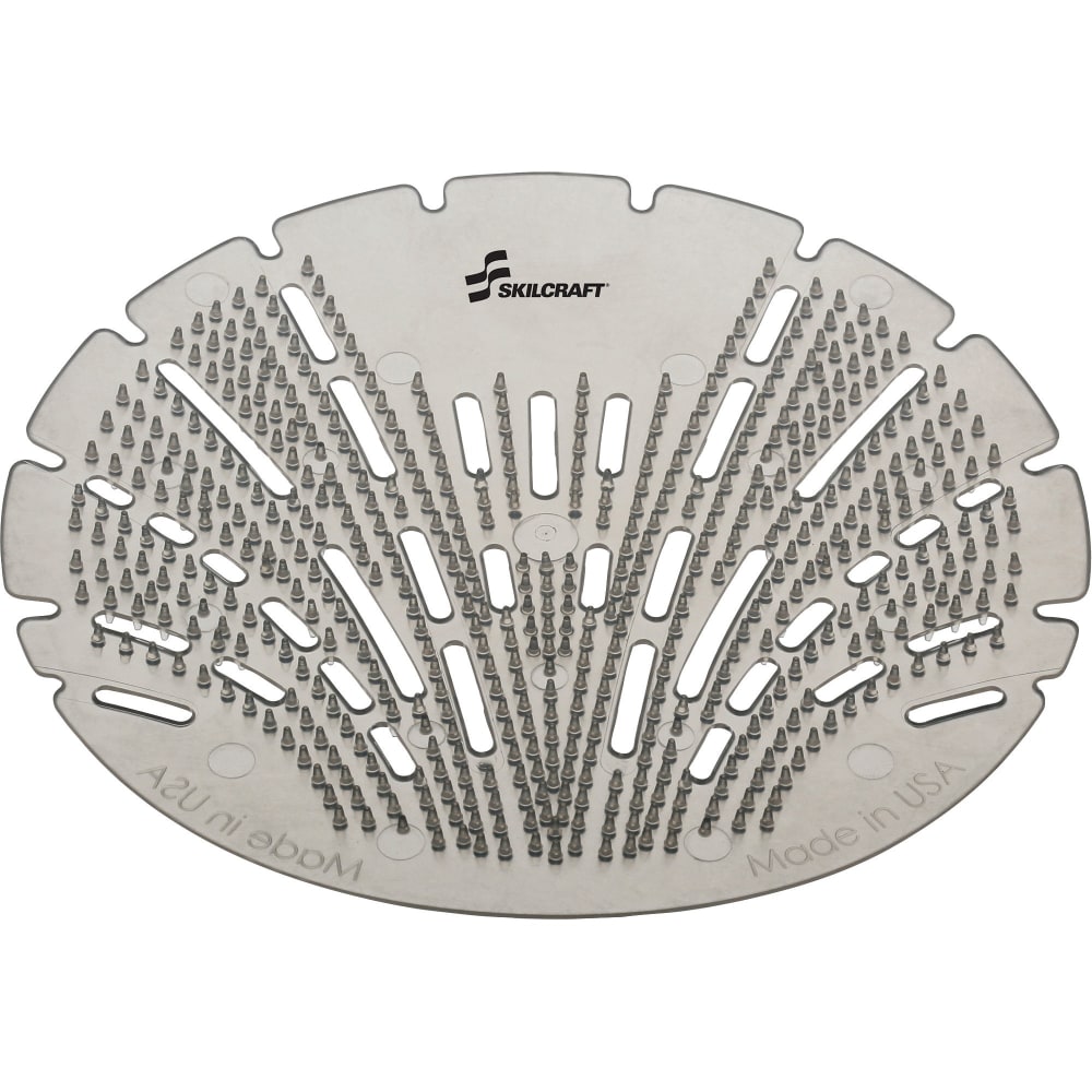 SKILCRAFT Deodorizing Urinal Screen - Lasts upto 45 Days - Flexible, Splash Resistant, Translucent, Deodorizer - 10 / Box - Gray